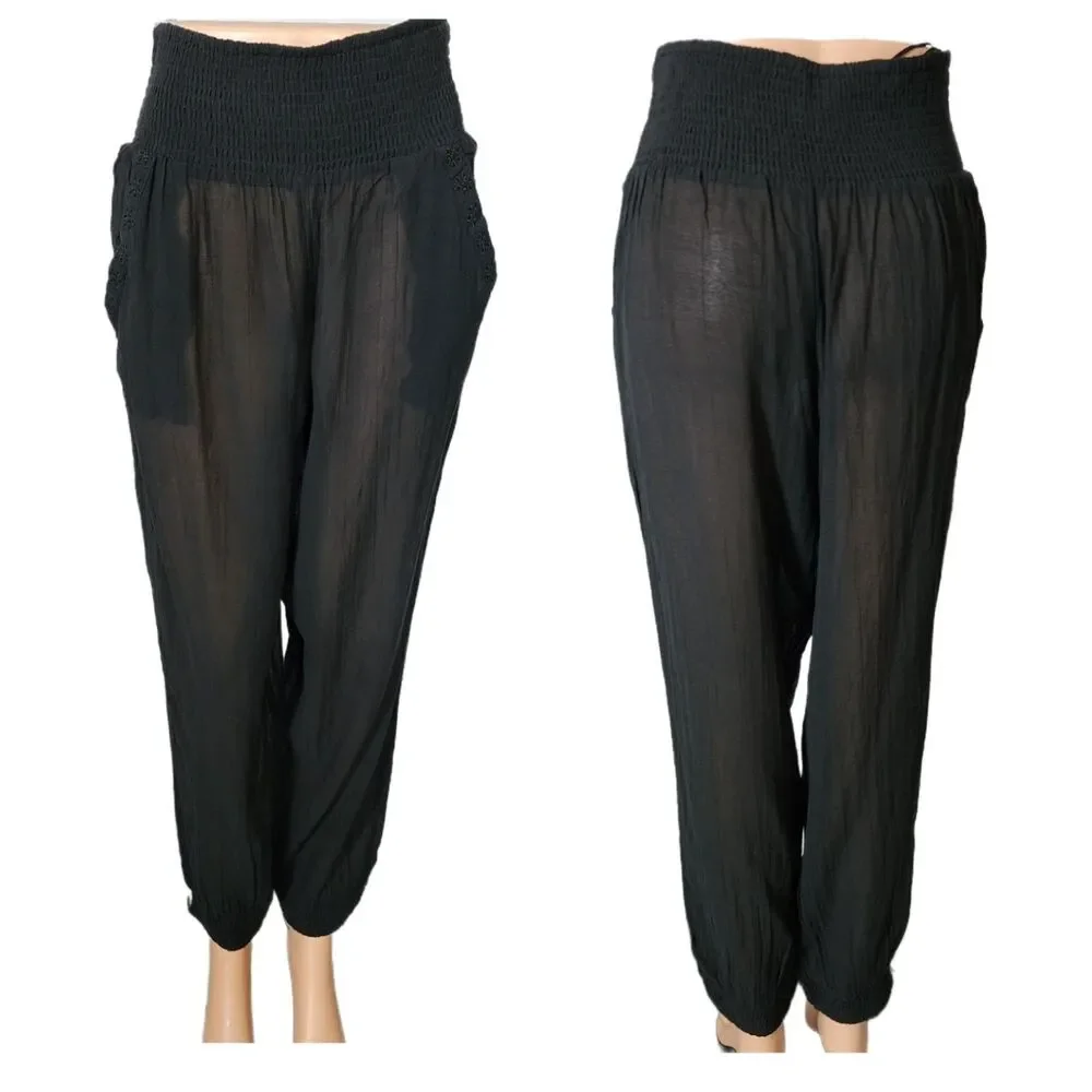Free People Valencia 2-Piece Sheer Set Black - Small NWT